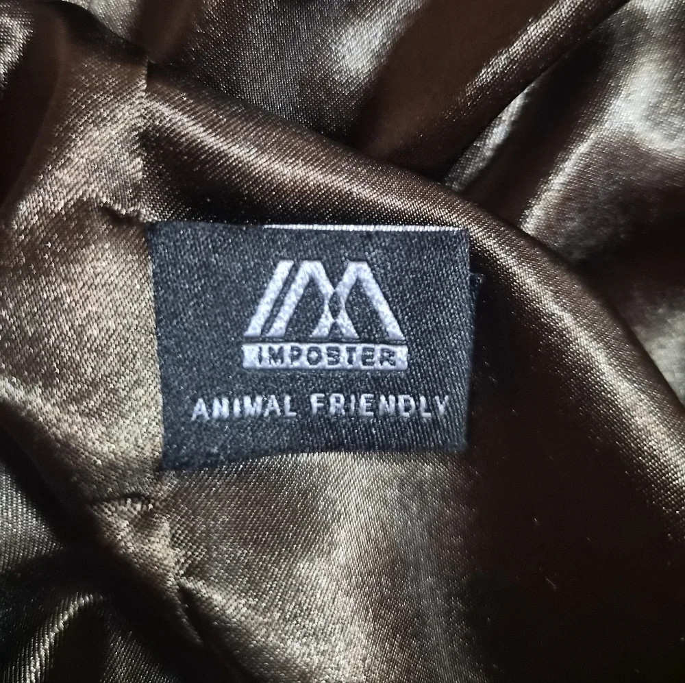 ​Neiman Marcus x Imposter Faux Fur Vest | Brown Tan Animal Friendly | Size L - Picture 3 of 8